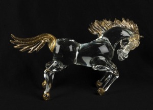 A Murano glass horse statue, 20.5cm high