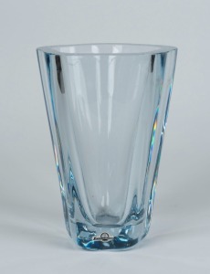 A Scandinavian blue glass vase, circa 1950s, signed (illegible), ​​​​​​​23cm high