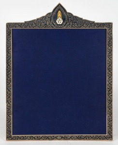 A Thai silver and niello picture frame with enamel decoration, 20th century, 39.5cm x 29cm