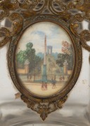 An antique French "Grand Tour" scent bottle with gilt metal mounts and five miniature hand painted portraits on ivory, 19th century, 12cm high  - 2