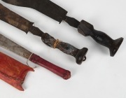 Three tribal knives, including Kuba tribe, African origin, ​​​​​​​the largest 54cm long - 2