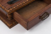 An antique walnut desk set with two glass inkwells, ​​​​​​​29cm wide - 2