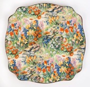 ROYAL STAFFORDSHIRE POTTERY English chintz floral porcelain plate, circa 1920s, stamped "A.J. Wilkinson Ltd. Royal Staffordshire Pottery", ​​​​​​​23cm wide