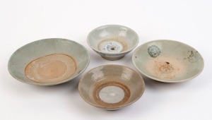 Four assorted antique Chinese ceramic bowls, Ming and early Qing Dynasty, 17th/18th century, the largest 18cm diameter