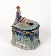 A German Art Deco figural porcelain jewellery&nbsp;box, circa 1930s, ​​​​​​​15cm high