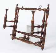 A Georgian treen ware campaign folding coat rack, 18th/19th century, ​​​​​​​33cm high, 36cm wide - 2