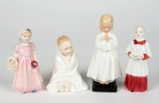 ROYAL DOULTON&nbsp;group of four English porcelain figures comprising "Bedtime" (HN 1978), "Tinkle Bell" (HN 1677), "Choir Boy" (HN 2141), and "This Little Pig" (2125), ​​​​​​​the largest 14.5cm high