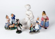 Five assorted Austrian and European terracotta statues, early to mid 20th century, ​​​​​​​the largest 19cm high