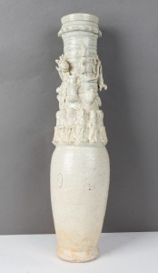 A Chinese figural ceramic vase in the late Sung style, 50cm high