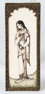 An Indian portrait of a lady painted on ivory, 19th/20th century, ​​​​​​​15 x 6cm