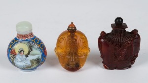 Three assorted Chinese scent bottles, 19th/20th century, the largest 7cm high