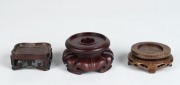 Nine assorted Chinese carved wooden stands, 19th/20th century, ​​​​​​​the largest 24cm diameter - 2