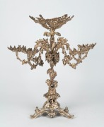 An antique French silvered bronze centrepiece, 19th century, missing inserts, ​​​​​​​52cm high