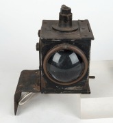 An antique railway signal lamp with bracket mount, early 20th century, ​​​​​​​23cm high including bracket