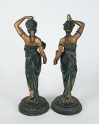 A pair of reproduction classical style bronze statues of ladies, late 20th century, ​​​​​​​46cm high - 2