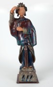 A Chinese pottery statue of a standing lady, late 20th century, 74cm high