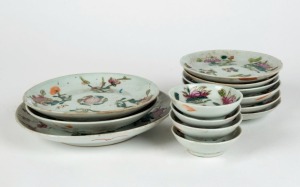 Thirteen assorted Chinese porcelain serving dishes, 19th/20th century, the largest 19.5cm diameter