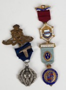 MILITARY & MASONIC MEDALS, badges etc, including some fine silver and enamel examples, (18 items) - 4