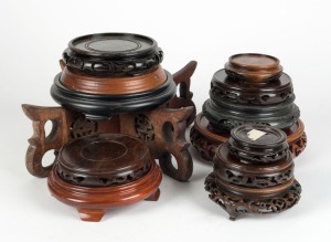 Collection of assorted period and modern timber stands, including one metal example, (37 items)