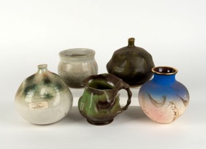 Five assorted pottery vases, 20th century, the tallest 12cm high