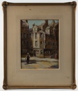 A.S. THOMAS, (Edinburgh street scene), oil on canvas board, signed lower right "A.S. Thomas", ​​​​​​​30 x 24cm, 53 x 46cm overall - 2