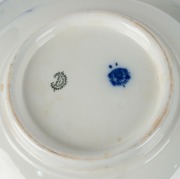 An antique English blue and white porcelain wash basin and matching chamber pot, 19th century, (2 items), ​​​​​​​the basin 46cm wide - 2