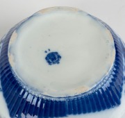 An antique English blue and white porcelain wash basin and matching chamber pot, 19th century, (2 items), ​​​​​​​the basin 46cm wide - 3