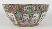An antique Chinese Canton export ware porcelain punch bowl, 19th century, 16cm high, 39cm diameter - 3
