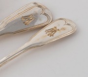 Set of 12 antique Belgian 800 silver "Fiddle and Thread" tablespoons, ​​​​​​​21cm long, 970 grams - 2