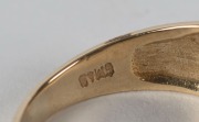 Two 9ct yellow gold gents rings, set with diamonds, ​​​​​​​8.6 grams total - 2