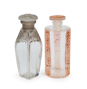 Two French glass perfume bottles, circa 1920s, ​​​​​​​8cm and 8.5cm high