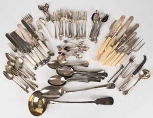 Assorted antique and vintage silver plated cutlery, 19th and 20th century,