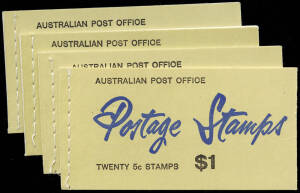 1967 QEII 5c on 4c, B120 to B124 mint qroup of 16, all catalogued and 10 booklets not catalogued. Plus a CTO group of 16. Some duplication. The mint group catalogue $30 or $35 each.