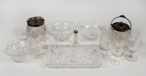 Assorted crystal ware, bowls, serving dishes, glasses, etc, (17 items)
