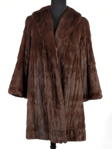 A sable fur three quarter coat, mid 20th century,