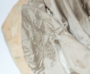 A lady's kid skin cream jacket with embroidered satin interior - 2