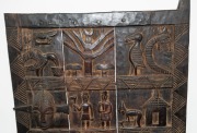 A Dogon granary door, carved wood and metal, Mali, West Africa, 150cm high, 74cm wide - 2