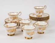 ROYAL ALBERT "ANTOINETTE" six English porcelain teacup, saucer and plate sets, 20th century (18 items), ​​​​​​​the saucers 16cm diameter