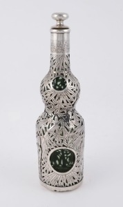 A Chinese silver mounted gin decanter, early 20th century, 29cm high