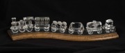 SWAROVSKI CRYSTAL train ornament on track, late 20th century, 29cm long