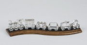 SWAROVSKI CRYSTAL train ornament on track, late 20th century, 29cm long - 2