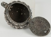 Antique Malaysian Silver Tobacco Box (Chelpa) Of broadly spherical form with a shaped apron with scalloped edge. - 4