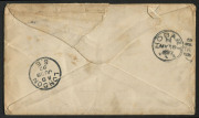TASMANIA - Postal History: 1897 (May 19) triple-rate cover to England with attractive multicolour franking comprising Tablets 2&frac12;d pair & &frac12;d and Sidefaces 1d (2) cancelled by bold strikes of BN '62' obliterator with fine strike of 'NEW TOWN/MY19/97' datest - 2