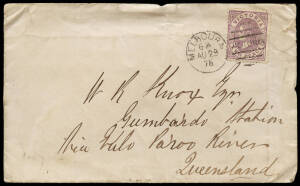 1878-1913 group of Victorian covers (65+) with various frankings, incl. a few registered, advertising and private perfins covers. Strength in the postmarks with barred numerals, TPOs and cds cancels. Plus a group of interstate covers, NSW (9), Qld. (2), S