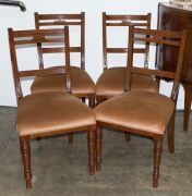 A set of six antique English walnut dining chairs with velvet upholstery, by W. Walker & Sons, London, 19th century