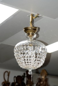 A crystal basket chandelier, 20th century, ​​​​​​​30cm high, 28cm wide