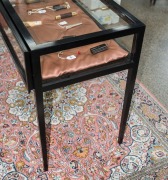 A jewellery display cabinet with black painted finish, 20th century, 80cm high, 120cm wide, 50cm deep - 2