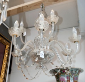 A Bohemian crystal chandelier, mid 20th century,