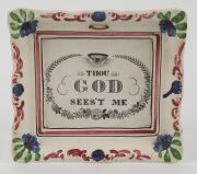 SUNDERLAND PLAQUES, group of four antique English porcelain plaques, 19th century, ​​​​​​​the largest 21cm wide - 4