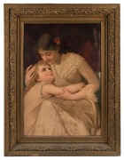 ARTIST UNKNOWN, (mother and child), antique lithograph in gilt frame, 97 x 73cm overall